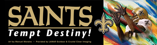 Saints Tempt Destiny billboard